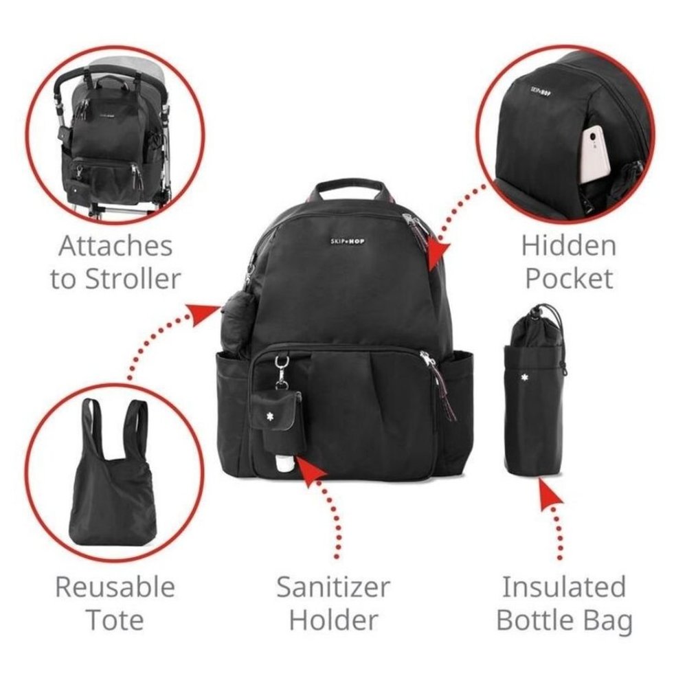 Skip Hop Tillary Diaper Backpack Set Black